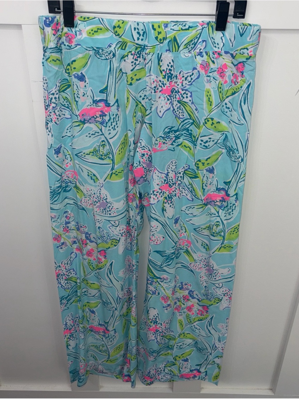 Light Blue Floral Wide-Leg Lounge Pants-Medium-Lilly Pulitzer Bal Harbour